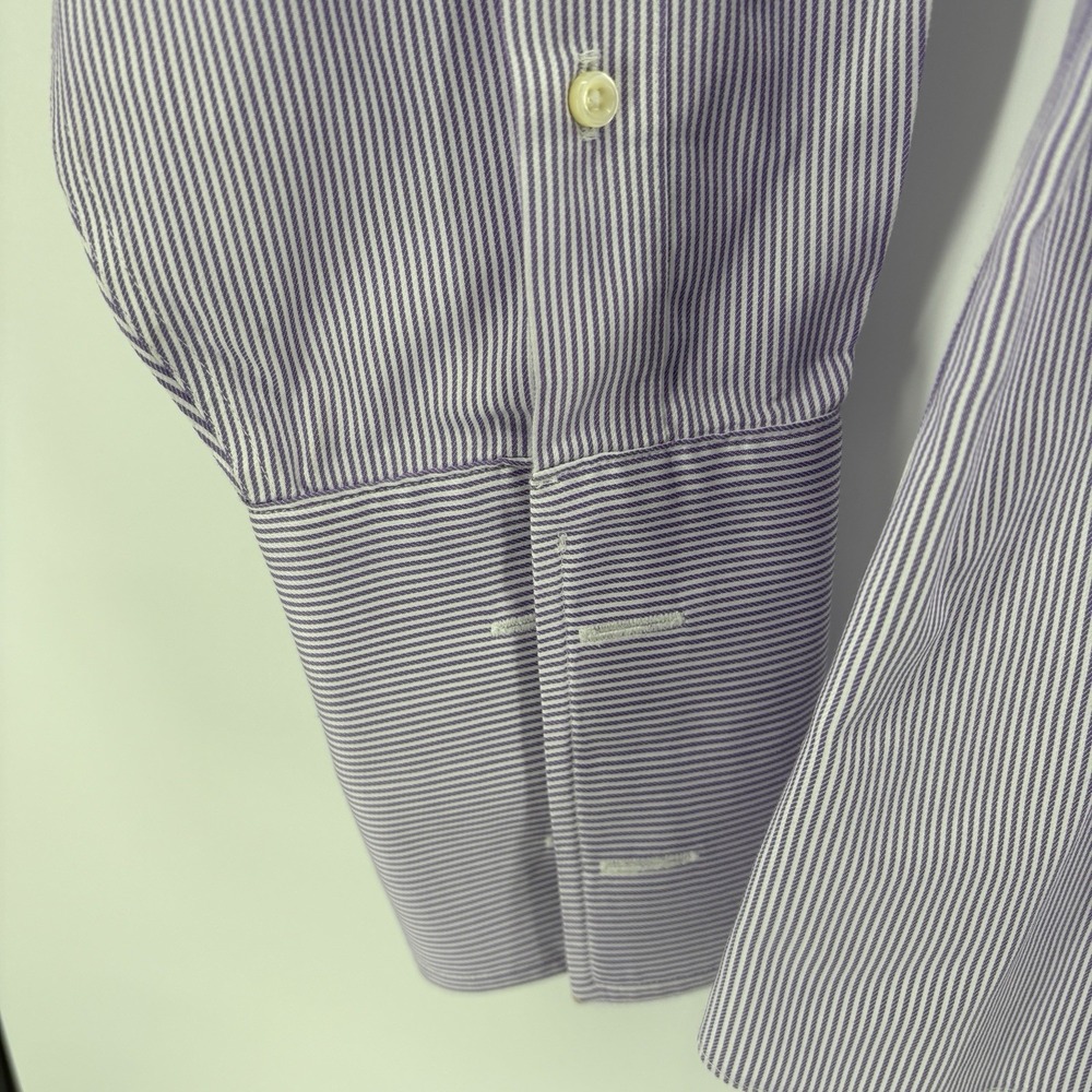 BROOKS BROTHERS 346 Men's 17-36 Purple French CuffLong Sleeve Button Up Non Iron - Picture 5 of 9